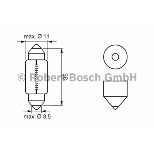 Лампа пальчиковая C5W 24V 5W SV8,5-8 D35X11 35мм