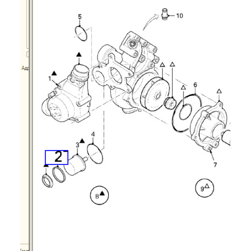 Сальник термостата  (кільце )VOLVO B9/B7/B10, RENAULT, DAF, IVECO, MAN Ø67.5*56/6.4...