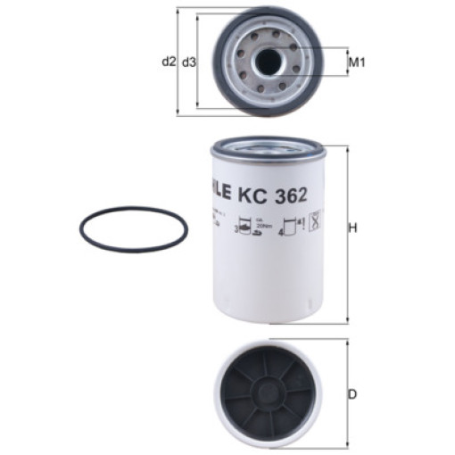 Паливний фільтр сепаратора VOLVO/RVI MAGNUM, PREMIUM 2; VOLVO 7700, 8500, 8700, 9700, 9900, B12, B9, FH, FH12, FH16, FH16 II, FM, FM II, FM12, EC; KOMATSU