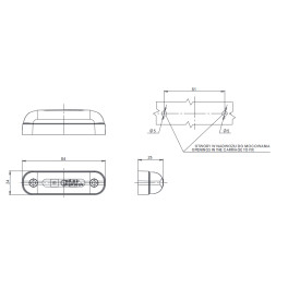 Габаритный фонарь красный LED 12V-24V