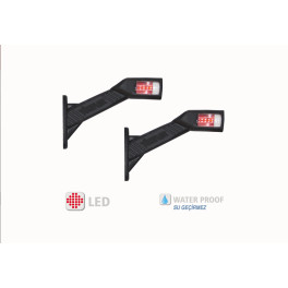 Фонарь габаритный рожок наклонный левый (угол 45) ДИОД LED 12/24 L-180 (длинный)