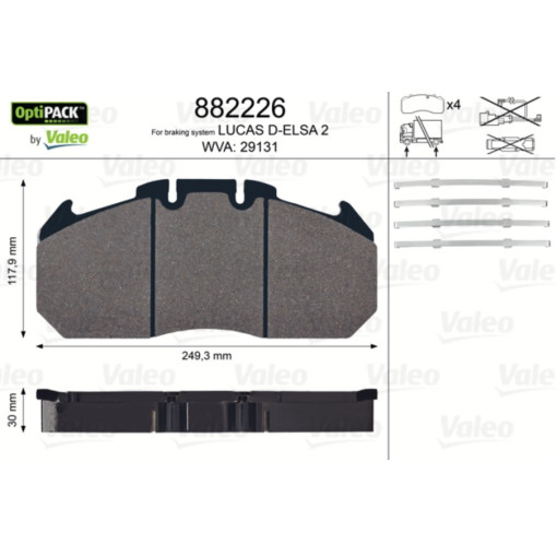 Колодки гальмівні MAN Comandor Tga /RVI ROR ELSA 2 29083, 29210, 29030 28,00