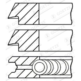 Кольца комплект компрессора 75,5мм. (2x2x4) 2 r DAF