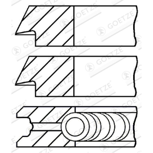Кільця компресора 75,5мм. (2x2x4) 2 r DAF