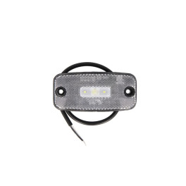Габаритный фонарь белый LED/висота 52; ширина 110/5; глибина 22/поверхня/с проводом без ручки/12/24В