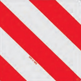 Знак негабаритного груза 423x423 краснобелые полосы (2шт), маркировка DIN