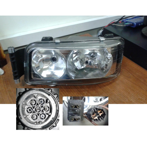 Фара передняя левая MAN TGA/L2000 без рамки (H7/H7)