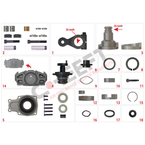 Ремкомплект суппорта MERITOR D3 REPAIR SET (SHORT-RIGHT)