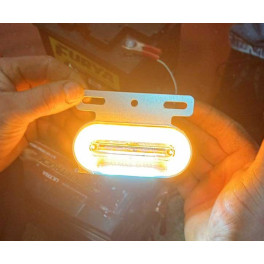 Фонарь герлянда желтый c кронштейном обьемный корпус LED 12V-24V (2 полосы)