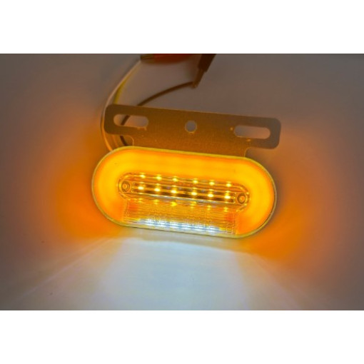 Фонарь герлянда желтый c кронштейном обьемный корпус LED 12V-24V (2 полосы)