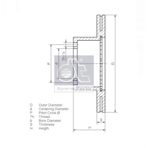 Диск тормозной MB SPRINTER, 276x22x77