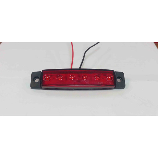 Габаритный фонарь красный LED 6 диодов без кронштейна
