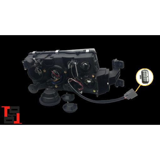 Фара головного світла ел/управління з квадратним роз'ємом good RH Volvo FM12, FH12 e-mark,