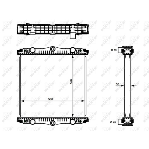 Радіатор охолодження двигуна DAF LF45 без рами