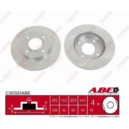 Диск тормозной передн лев/прав (без маточини HYUNDAI SONATA II, SONATA III 1.8-3.0 09.88-06.98 Диск тормозной