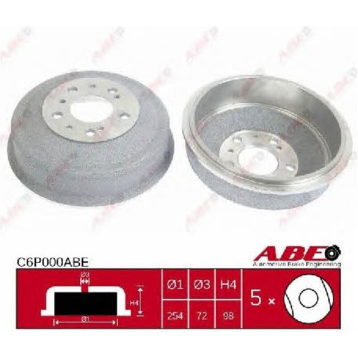 Гальмівний барабан задній CITROEN C25, JUMPER; FIAT DUCATO, DUCATO PANORAMA, TALENTO; PEUGEOT BOXER, J5 1.8-2.8D 09.81