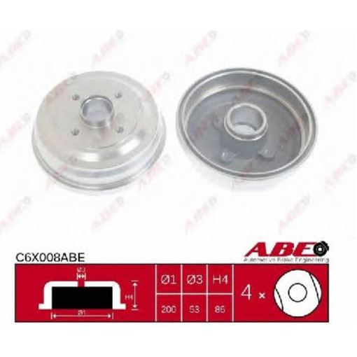 Гальмівний барабан задній OPEL CORSA C 1.0-1.7D 09.00-06.12 Гальмівний барабан