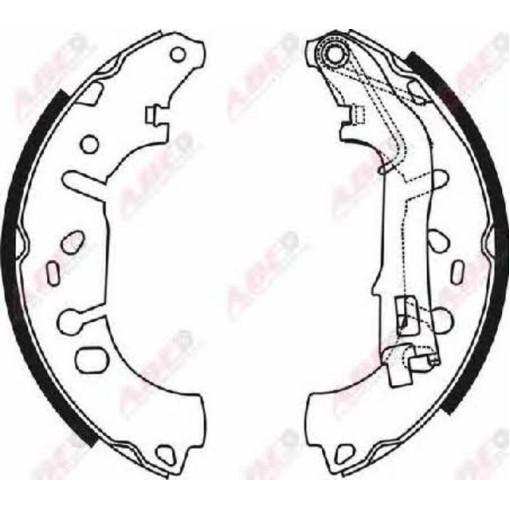 Набір гальмівних барабанів (колодка, циліндр, пружини FIAT GRANDE PUNTO, LINEA, PUNTO, PUNTO EVO 1.3D-1.4LPG 06.05- Комплект мод. розш. барабана (кол.
