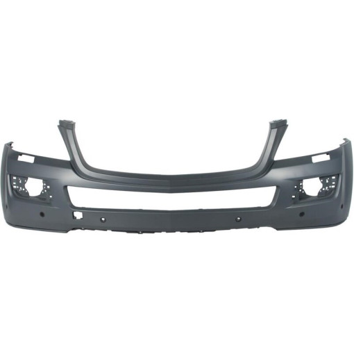 Бампер передний з отворами для омивача фар, з отворами для датчиків парктроніка, під фарбування MER