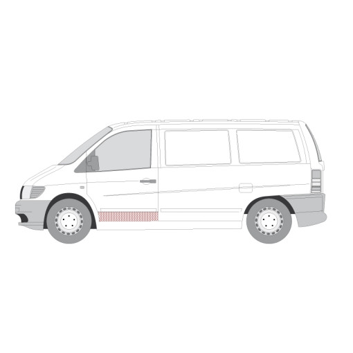 Ремвставка двери передн Лев (внутренняяя частина) MERCEDES V 02.96-07.03 Ремонтна панель дверей