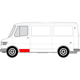 Ремвставка передней левой двери (обшивка, нижня частина, до 1-го ребра) Mercedes T1/T2 04.77-02.96