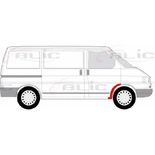 Ремвставка переднього правого крила (задня частина) VW TRANSPORTER 07.90-04.03 Ремонтна панель переднього крила (задня частина)