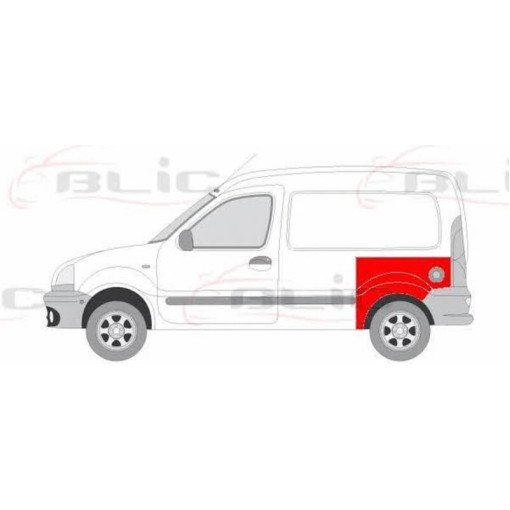 Ремонтна частина крила задн Лів (до 1-го ребра) RENAULT KANGOO 08.98-04.03 Ремонтна частина заднього