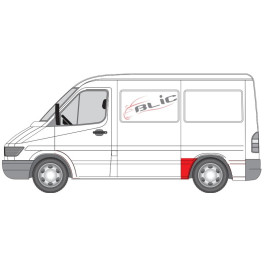 Ремонтна частина крила задн Лів (перед колесом, висота 50см, коротка модель) MERCEDES SPRINTER; VW L
