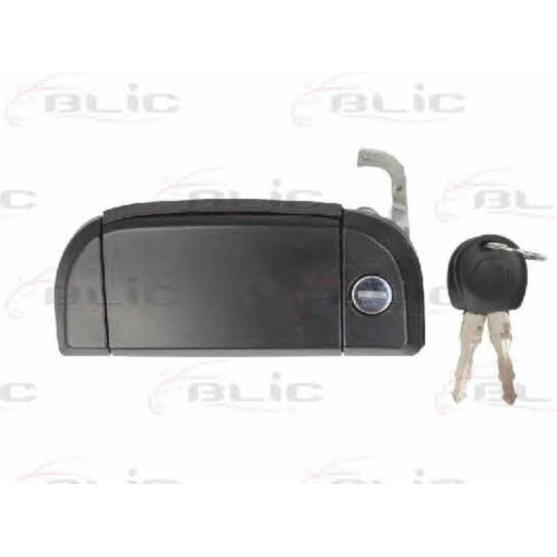 Ручка дверей передн Лів (зовнішн, з ключами, із замком, чорн,) VW TRANSPORTER 07.90-09.95 Ручка двер