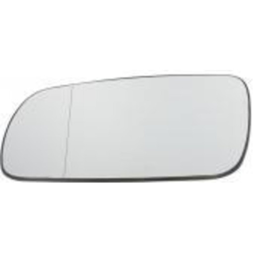 Скло дзеркала зовнішнього Лів (асферичне, обігрів, хром) SKODA FABIA 08.99-08.04 Скло зовнішнього дз