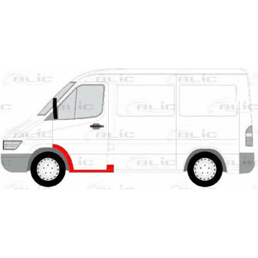 Поріг передній лівий (з ремонтною частиною крила і стійки) Mercedes SPRINTER; VW LT 01.95-07.06 Поріг / ремкомплект порогу