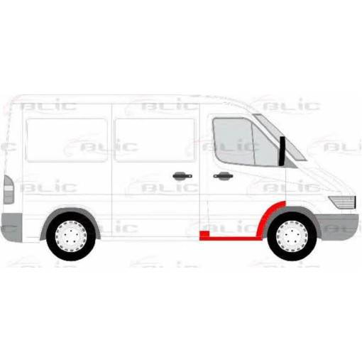 Поріг передній Прав (з ремонтною частиною крила і стійки) Mercedes SPRINTER; VW LT 01.95-07.06 Поріг / ремкомплект порогу