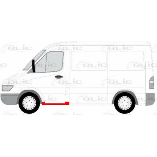 Поріг передній лівий (внутрішн) Mercedes SPRINTER; VW LT 01.95-07.06 Поріг / ремкомплект порогу