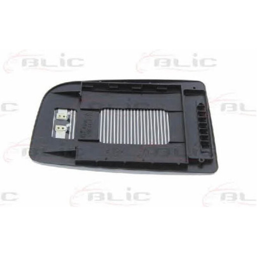 Скло дзеркала зовнішнього Лів (опукле, обігрів, хром, прямокутне кріплення) MERCEDES SPRINTER; VW CR