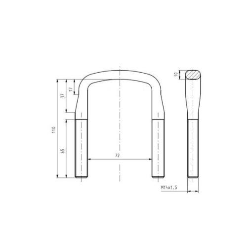 Стремянка ресори Mercedes M14x1,5мм; 72ммx110мм