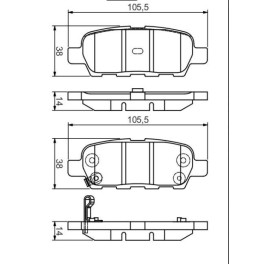 Галімівні колодки  задні INFINITI EX, FX, G, M45, Q50; NISSAN 350Z, 370Z, ALTIMA, CUBE, JUKE, LEAF, MAXIMA VI, MUR