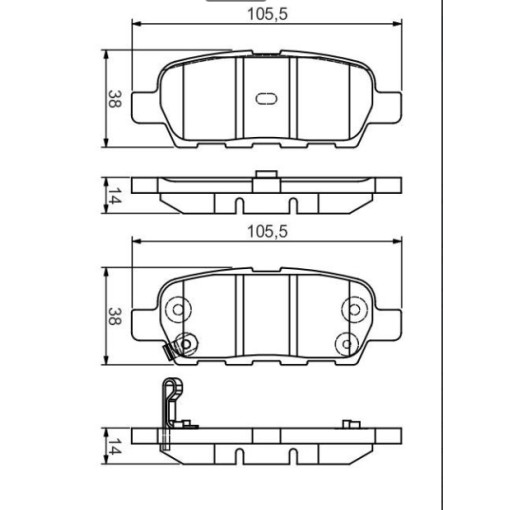 Галімівні колодки  задні INFINITI EX, FX, G, M45, Q50; NISSAN 350Z, 370Z, ALTIMA, CUBE, JUKE, LEAF, MAXIMA VI, MUR