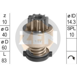 Бендикс стартера DAF 65, 65 CF, F 1100, F 1300, F 1500, F 1700, F 1900, F 2100; RVI C, G, MANAGER, MAXTER, MIDLINER, MIDLUM, PREMIUM 4.1D/5.5D/6.2D 07