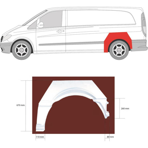 Арка колесная задняя правая MB VITO W639 03-