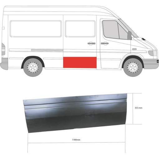 Ремвставка дверей бокових нижня частина Mercedes -BENZ SPRINTER
