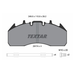 Тормозные колодки 29174 передние/задние VOLVO/RVI EURO 5 с монтажным комплектом TEXTAR MAGNUM, PREMIUM 2; VOLVO FE, FE II, FH, FH II, FH16, FH16 II