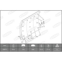 Тормозные накладки VOLVO 410x200