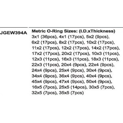 Набор кілець гумових O = 3 50 мм, 419 шт, набір (YATO)