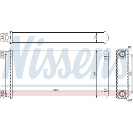Радиатор печки DAF 65CF/75CF85/XF 105/ XF 106/XF 95; MAN TGA/TGL/TGM/TGS (188x370x42мм, з ущільненням)