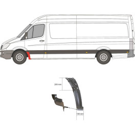 Ремонтна панель крила Перед Прав (задня частина) MERCEDES SPRINTER; VW CRAFTER 04.06-10.13 Ремонтна