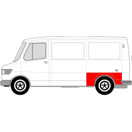 Арка заднього крила ліва Mercedes T1/T2 04.77-02.96 (висота 15см, коротка модель)