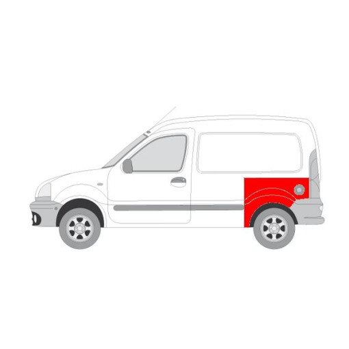 Ремвставка крила задн лівий (до 1-го ребра) RENAULT KANGOO 08.98-04.03 Ремвставка заднього