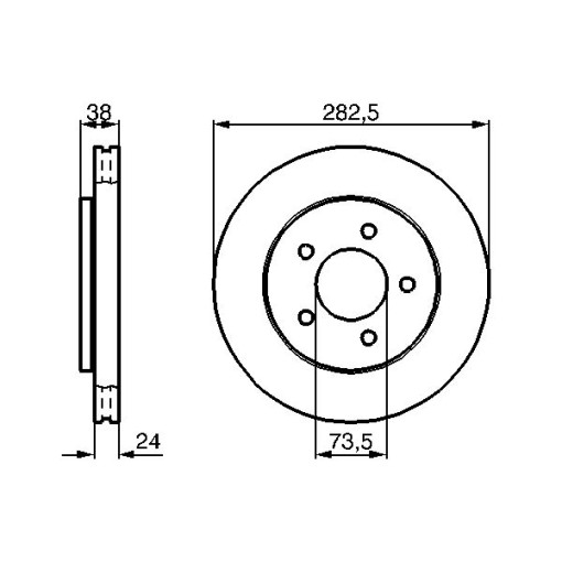 гальмівний диск передній лівий/правий CHRYSLER GRAND VOYAGER III, VOYAGER III, VOYAGER IV; DODGE CARAVAN 2.0-3.8 01.95-12.03