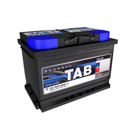 Аккумулятор TAB POLAR S, R"+" 74Ah, En680 (278 x 175 x 190) правий "+", днищева планка:b13