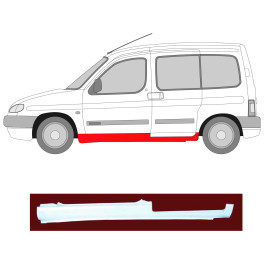 Поріг лівий CITROËN BERLINGO 4 дв (MF) 07.96- .